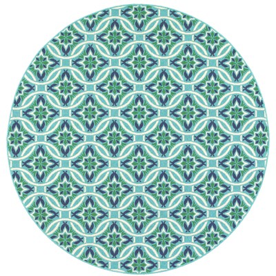 Oriental Weavers Meridian 5868L Blue/ Green Indoor/Outdoor Area Rug - 7'10" Round