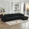 137.8" Corduroy Upholstery L-Shaped Cloud Modular Sectional Sofa with Right Chaise and Pillows, All-Foam Compression Design - 4 of 4