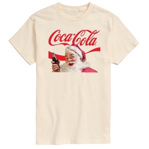 Men's - Coca Cola - Santa Closeup Coca Cola Logo Short Sleeve Graphic T-Shirt - 1 of 4