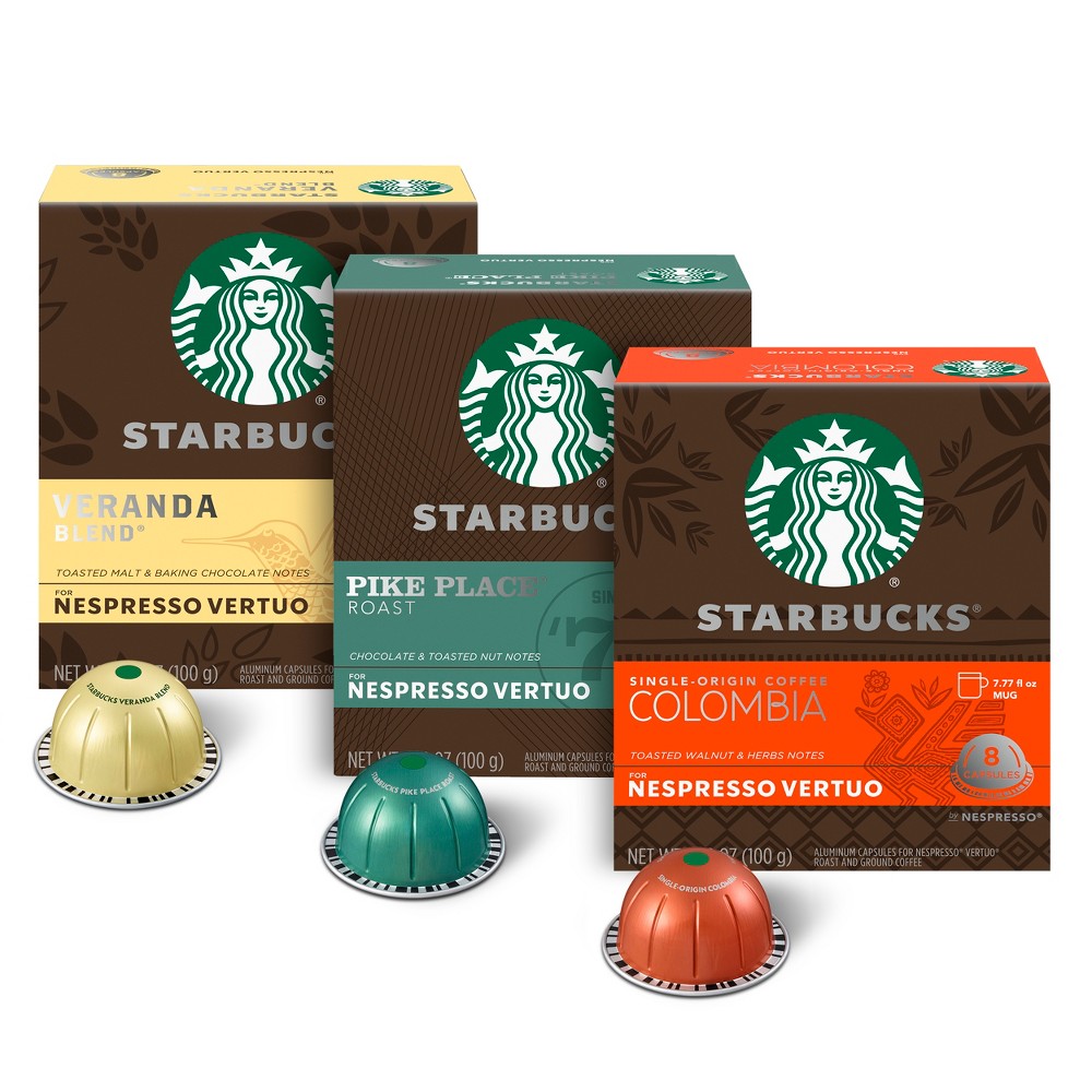 Starbucks by Nespresso Vertuo Line Pods Light and Medium Roast Coffee Variety Pack - 24ct