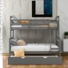 Twin over Full Bunk Bed with Twin Size Trundle Bed, Ladder and Guardrail-ModernLuxe - image 2 of 4