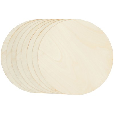 8-Pack Unfinished Wood Circle Round Wooden Cutout for DIY Craft Supplies