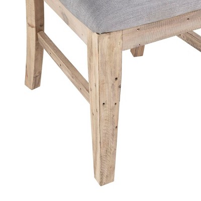 Natural Wood and Grey Upholstered High Side Chair