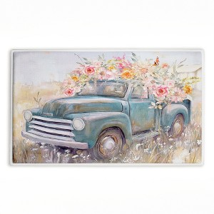 Stupell Industries Country Cargo Roses Printed Plush Bath Mat And Bath Rug, Design By Nina Blue, 18"X30" - 1 of 4