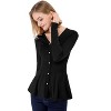 Allegra K Women's Slim Fit V-Neck Long Sleeve Ribbed Pullover Knitted Peplum Sweater - 2 of 4
