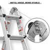 17FT Multi Position Ladder with Wheels,Aluminum 2 in 1 Step Ladder & Straight Ladder, Adjustable Telescoping Ladders For Household Outdoor Work - 4 of 4