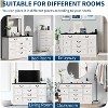 Garvee Farmhouse 9-Drawer Dresser with Built-in Charging Station 55 Wide Wood Dresser with Roman Metal Handles Vintage Style - 4 of 4