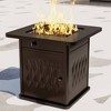 East Oak 28" Brazi Propane Square Outdoor Tabletop Fireplace Brown: Iron Frame, Rust & Heat-Resistant - 3 of 4