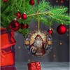 Santa Claus Ornaments 2025 in Stained Glass Style,2025 Christmas Ornaments, Round Fun Ceramic Decoration Gifts (Santa Claus) - 2 of 3