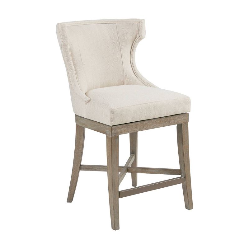 Troy Counter Height Barstool with Swivel Seat Cream, 4 of 10