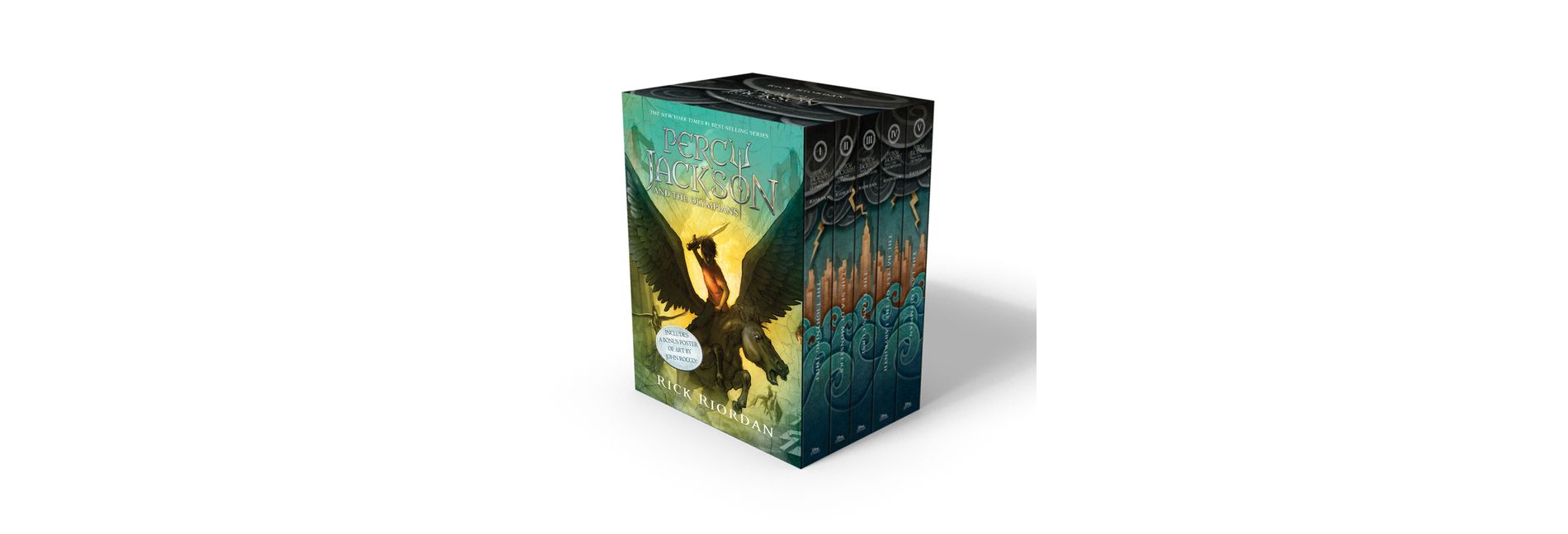 Percy Jackson and the Olympians 5 Book Paperback Boxed Set with poster - by Rick Riordan (Paperback)