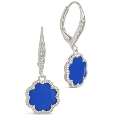 SHINE by Sterling Forever Rose Petal Short Drop Earrings