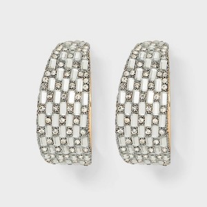 Geo Texture Drop Earrings - A New Day™ Gold/ Clear - 1 of 2