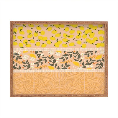 Iveta Abolina Benoite Blush Lemons 18" x 14" Large Rectangular Tray - Deny Designs