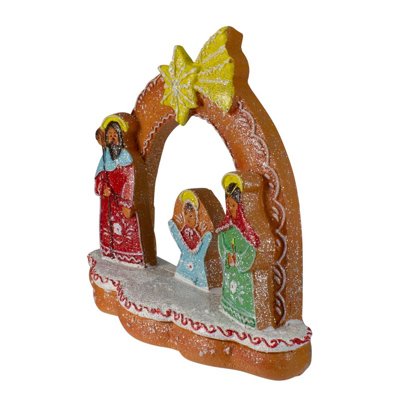 Northlight 8" Glitter Dusted Gingerbread Holy Family Christmas Nativity Decoration, 3 of 5
