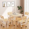 homfan Kids Table and 4 Chairs Set with Graffiti Desktop, Height Adjustable Toddler Table and Chairs Set for Reading, Drawing, Playing, Eating - 2 of 4