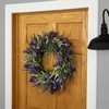Northlight Larkspur, Lavender and Veronica Artificial Floral Spring Wreath - 24" - Purple - 3 of 4