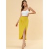 Allegra K Women's Split Ruched High Waist Summer Beach Maxi Skirts - 2 of 4