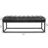 TUYOHW 54 Inch Upholstered PU Leather Bench with Metal Base,Modern Entryway Bench for Bedroom Living Room - 3 of 4