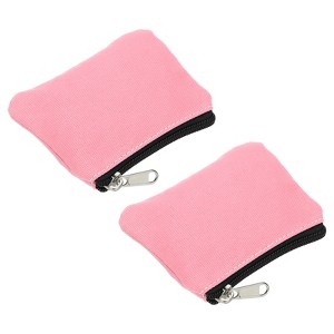 Unique Bargains Canvas Portable Change Coin Purse Pouch with Zipper 2 Pcs - 1 of 4