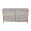 Dresser with 6 Drawers Unfinished - International Concepts - image 2 of 4