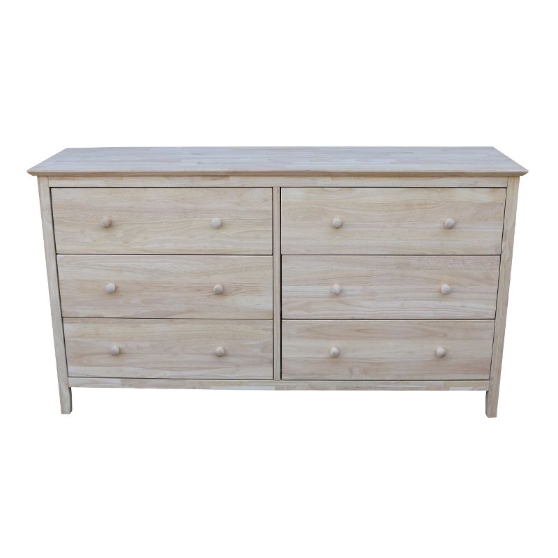 Dresser with 6 Drawers Unfinished - International Concepts, 3 of 14