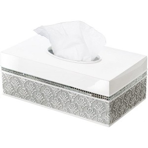 Creative Scents Mirror Damask White Tissue Box (rectangle) - 1 of 4