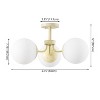 JONATHAN Y Olivier 23.5" 3-Light Bohemian Farmhouse Iron/Frosted Glass LED Semi Flush Mount - 3 of 4