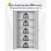 Cold Rolled Steel Cabinet - Iron Furniture with Handle, 2 Doors, 4 Adjustable Shelves, 0.6MM Thickness - 4 of 4
