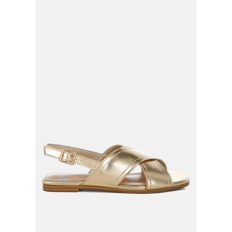 Обувь Rag & Co Womens Kanon Metallic Pleather Criss-Cross Flats 8