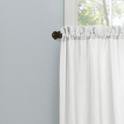 White Polyester Room-Darkening Rod Pocket Curtain Tiers Pair