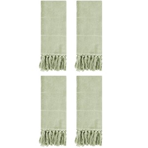 REGALWOVEN Solid Cotton Bathroom Hand Towel with Tassel 4 Pack - 1 of 4