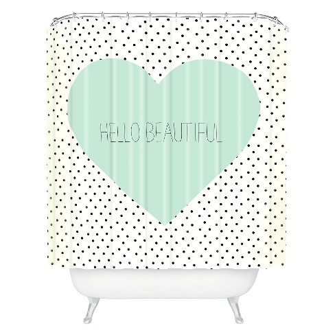 heart print shower curtain