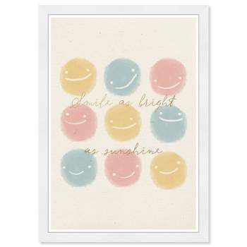 15" x 21" Smile as Bright as Sunshine Typography and Quotes Framed Art Print - Wynwood Studio