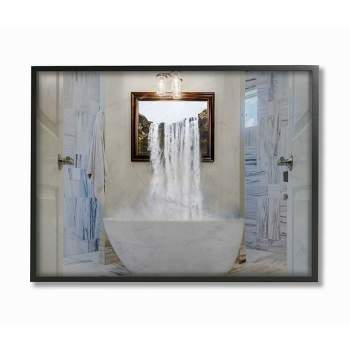 Stupell Industries Bathtub Waterfall Abstract Bathroom Photograph