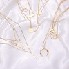 6 Pcs Layered Necklace Set for Women - Gold Moon Coin Y Necklace Choker - 3 of 4