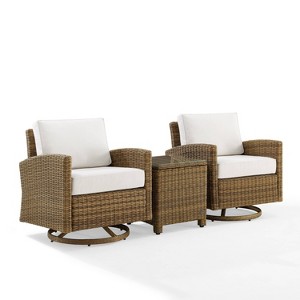 3pc Bradenton Outdoor Steel Swivel Rocking Chairs - Crosley
 - 1 of 4