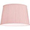 Springcrest Mapo 14" Top x 17" Bottom x 11" High x 11" Slant Lamp Shade Replacement Large Pink Drum Traditional Pleated Softback Washer Harp Finial - 3 of 4