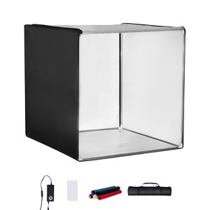 VEVOR Photo Studio Light Box, 32" x 32", 5600K Professional Photo Shooting Tent Kit with 5  Power Adapter Soft Light Cloth Corner Pieces, Black - 1 of 4