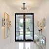LLHZSY 20" Glass Semi Flush Mount Ceiling Light Black & Gold - Modern 3-Light Fixture Decor - 2 of 4