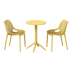 WestinTrends Playa 3-Piece Outdoor Resin Patio Bistro Set with Stackable Patio Dining Side Chairs - 1 of 4