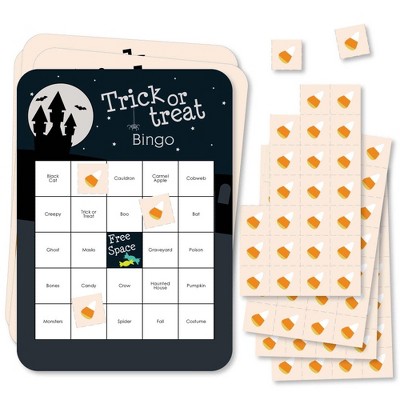 Big Dot of Happiness Trick or Treat - Bingo Cards and Markers - Halloween Party Bingo Game - Set of 18
