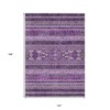 Purple Eggplant And Gray Southwestern Washable Indoor Outdoor Area Rug - 3 of 4