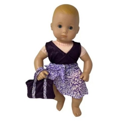 Doll Clothes Superstore Purple Bathing Suit, Cover-Up & Beach Bag Set for 15 Inch Baby Dolls — фото 2