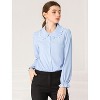 Allegra K Women's Sweet Ruffle Peter Pan Collar Long Sleeves Button Down Shirt - 3 of 4