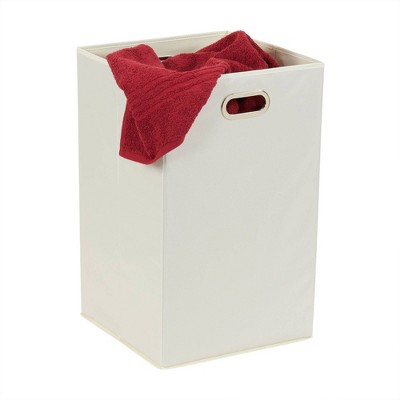 White Collapsible Laundry Hamper with Grommet Handles