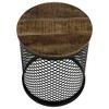 Drum Base Accent Table with Mango Wood Top and Metal Lattice ¨C Ideal for Living Room or Bedroom - 3 of 4