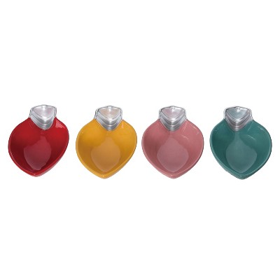 Transpac Ceramic Fun Christmas Tree Lights Treat Bowl Set of 3 Christmas Home Decorations