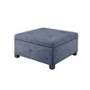 CAVINAS 29.5" Square Tufted Storage Ottoman Bench,Footstool with Soft-Close Lid and Hidden Compartment,Storage Bench for Living Room,Bedroom - 2 of 4