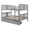 Full over Full Bunk Bed with Drawers and Ladder for Bedroom, Guest Room Furniture-White - 4 of 4